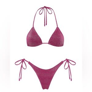 Dark pink🌺 Sparkly triangl bikini